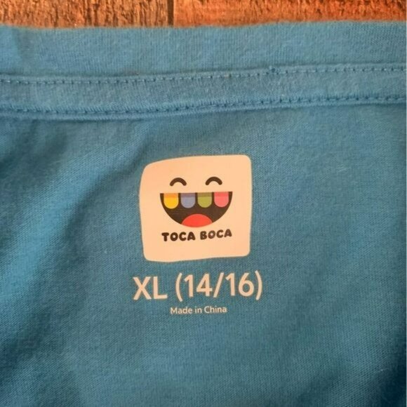 Toca Boca marine blue long sleeve shirt with horse graphic big kid 14/16 XL - Picture 5 of 9